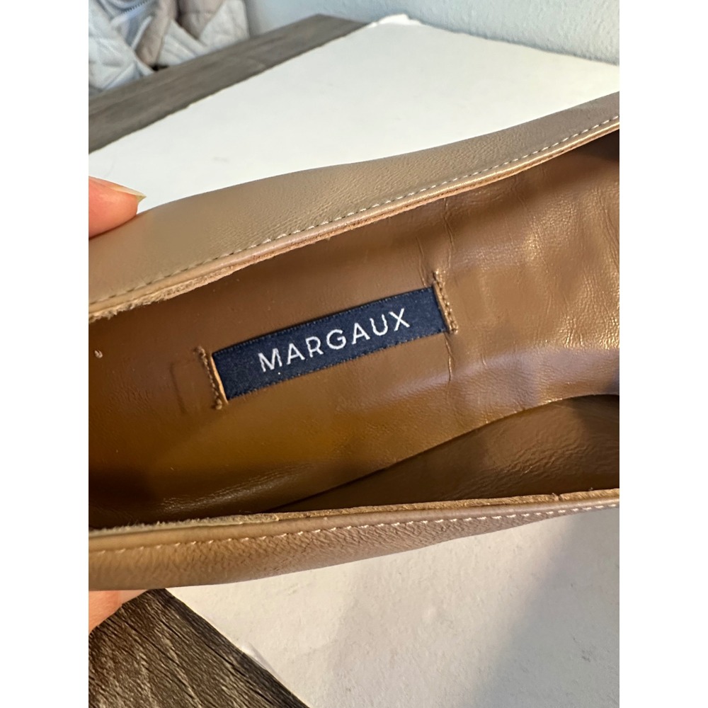 Margaux The Point Leather Ballet Flats Size 39.5 US 9 Black Tan Cap Toe Classic - Picture 2 of 10